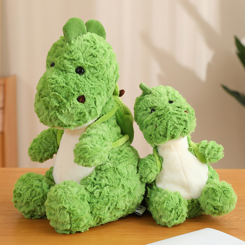 Ładne Kawaii Green Dinosaur Pluszowa zabawka Śliczne miękkie lalki dino z plecakiem z awokado nadziewana poduszka dla zwierząt dla dzieci Prezenty