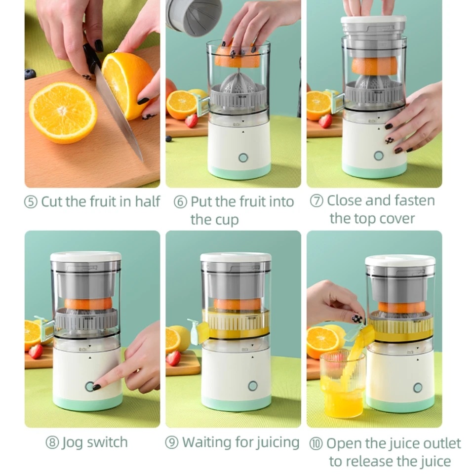 Trådlös juicemaskin USB-uppladdningsbar juicer Blender Extractor Fruit Vegetable Kitchen Tools H23-41