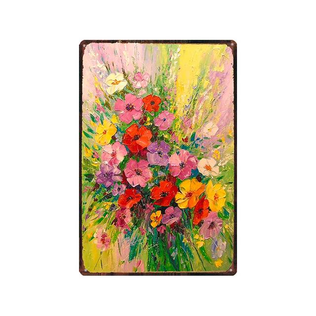 Tuin lavendel bloemen kunst schilderij bord plaque retro badkamer café club bar bord muur kunst pastoraal huisdecor plaat 30x20cm w03