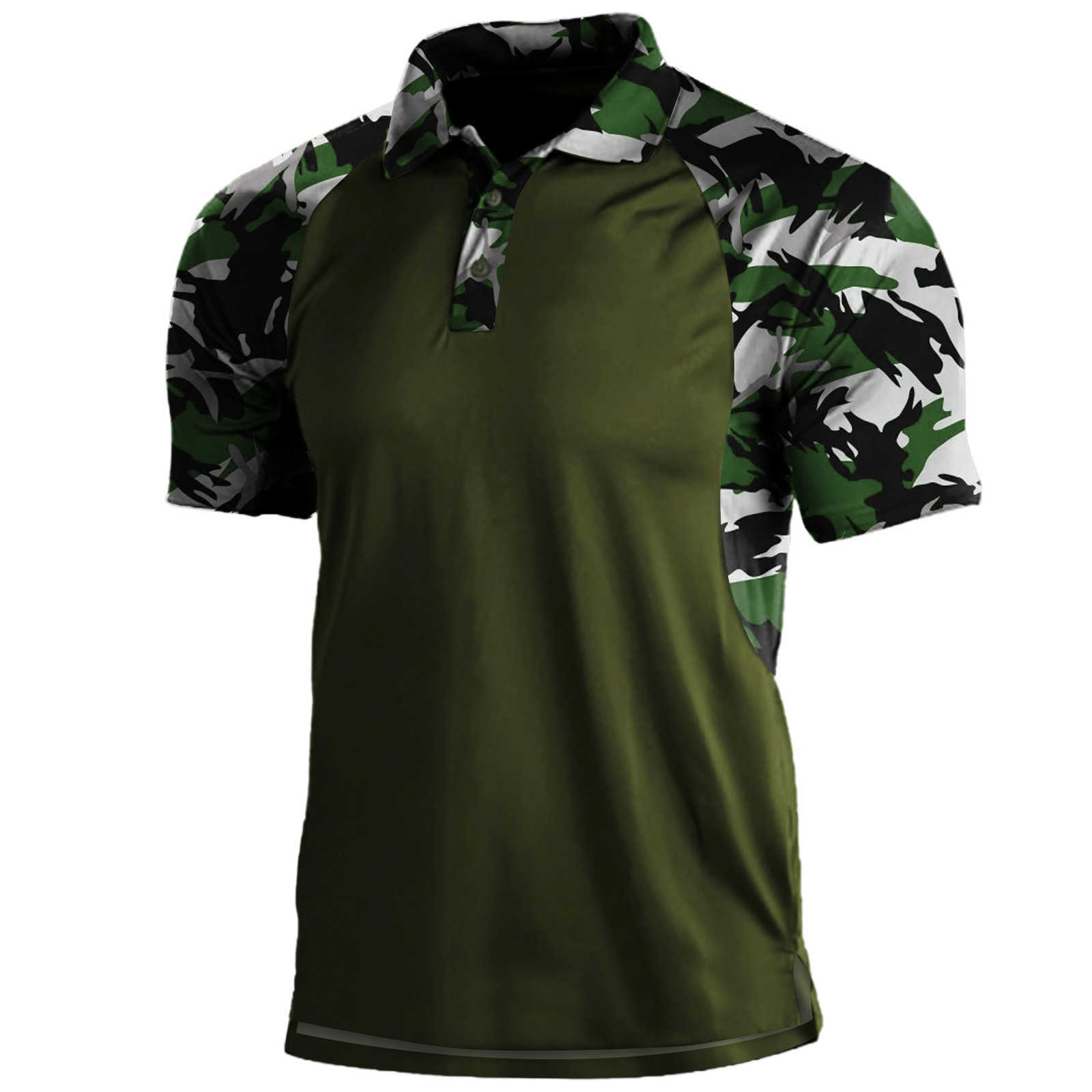 Men's T-Shirts Summer Military Tactical T Shirts Men Quick Dry Outdoor Nature Hike Shirt Short Sleeve Combat Climbing Camouflaged Clothing 2022 W0322