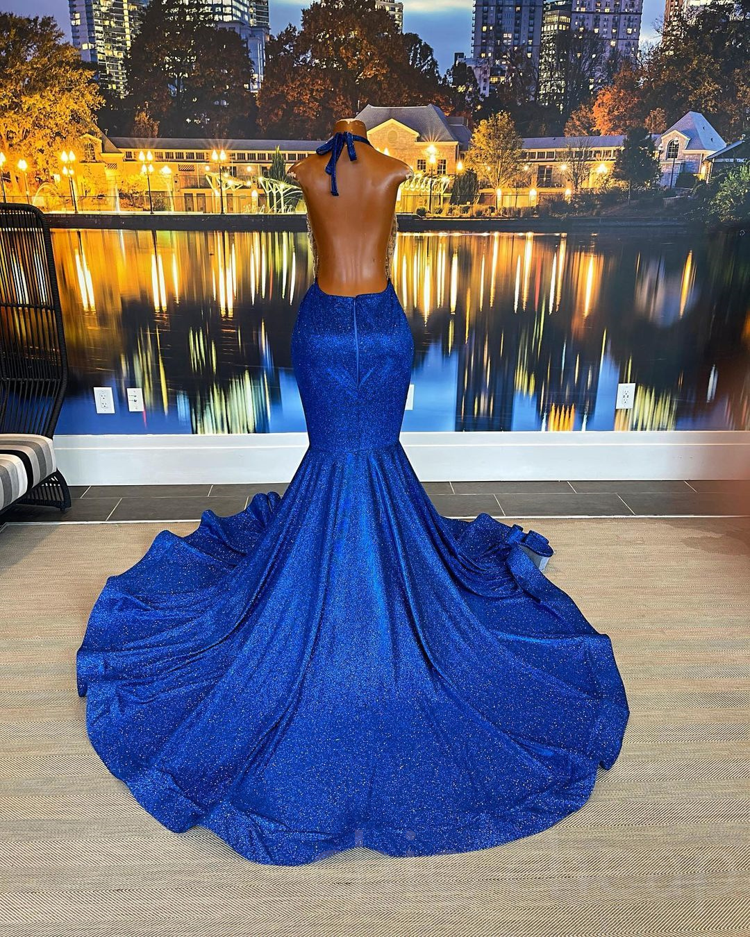 2023 Arabic Aso Ebi Royal Blue Prom Dresses Beaded Crystals Mermaid Evening Formal Party Second Reception Birthday Engagement Gowns Dress ZJ2220