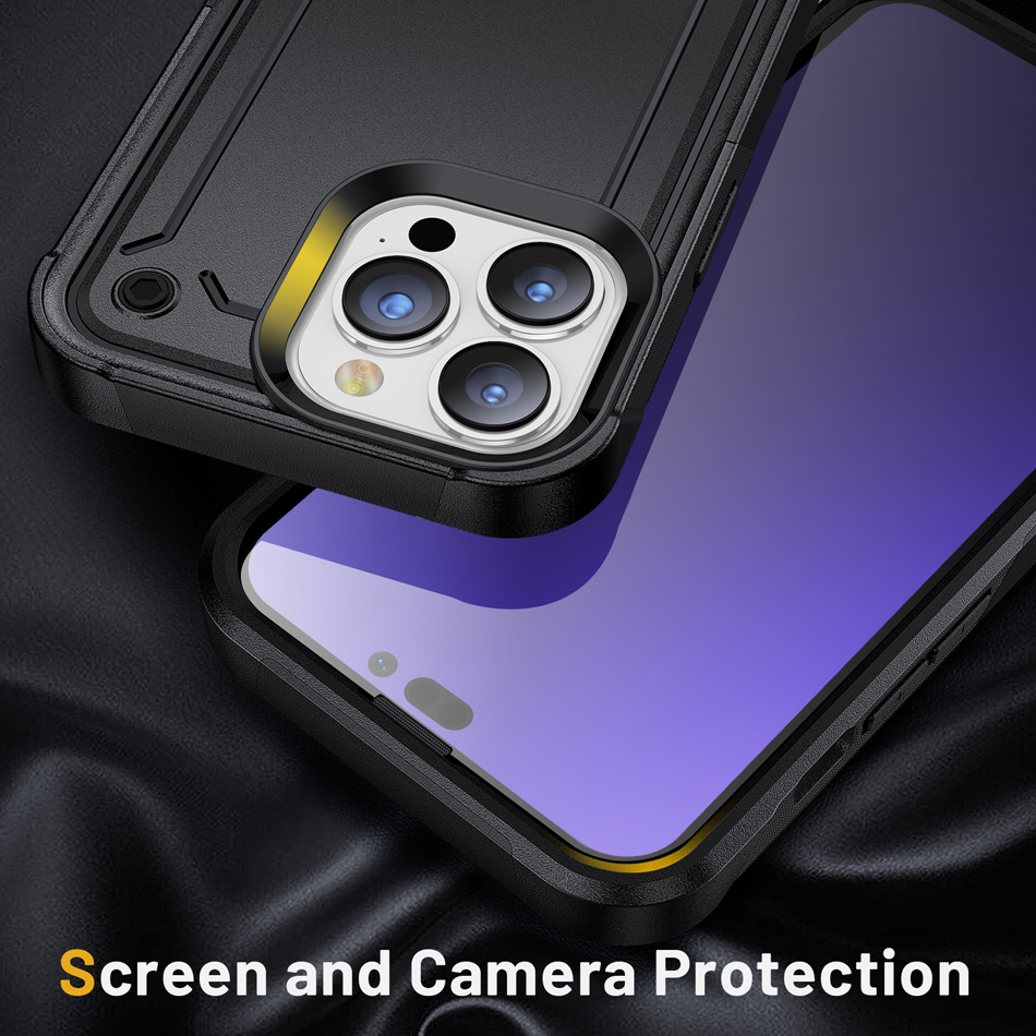 Dubbel lager tungt robust hårt stötfångare skyddande fodral för iPhone 14 Pro Max Samsung Galaxy S23 Ultra 5G Google Pixel 7 Pro Z Flip 3 Soft TPU Back Cover