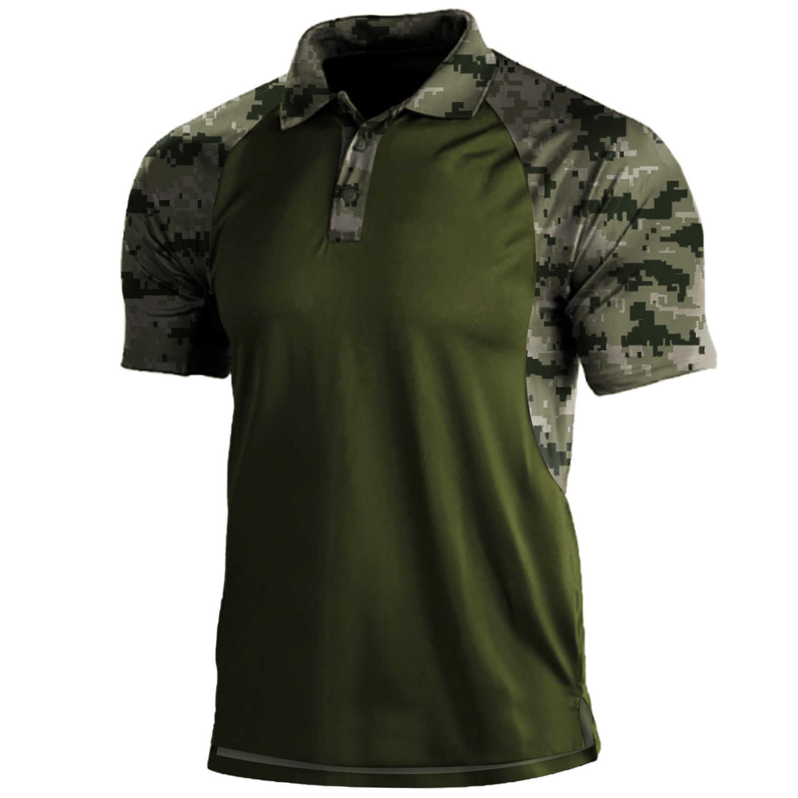 Men's T-Shirts Summer Military Tactical T Shirts Men Quick Dry Outdoor Nature Hike Shirt Short Sleeve Combat Climbing Camouflaged Clothing 2022 W0322