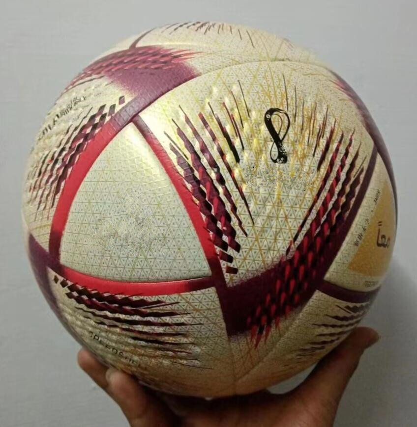 新しいトップ世界 2022 カップサッカーボールサイズ 5 ハイグレードナイスマッチサッカーボールを空気なしで発送