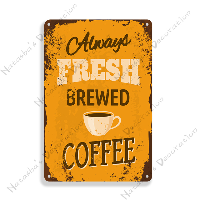 Kaffet Metal Tin Sign Coffee Shop Retro Poster Club Pub Bar Home Cafe Wall Decor Signs Beautiful Wall Plate Metal Plaque 30x20cm W03