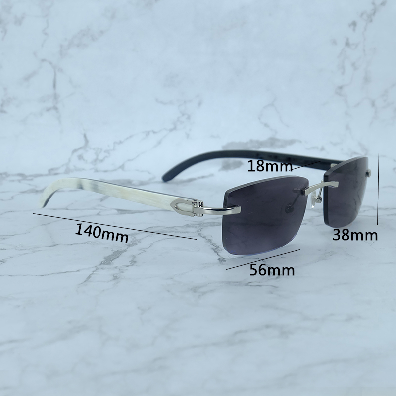 Photochromic Carter Sunglasses Color Buffalo Horn changed Two Colors Lenses 4 Season Glasses Interchangble Men Shades White Inside Black Buffs horn Eyewear