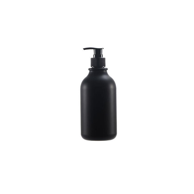 Bottiglia di plastica pompa lozione nera 300 ml 500 ml Spalla tonda PET Marrone Nero Bianco satinato Bottiglie imballaggio Contenitore portatile ricaricabile