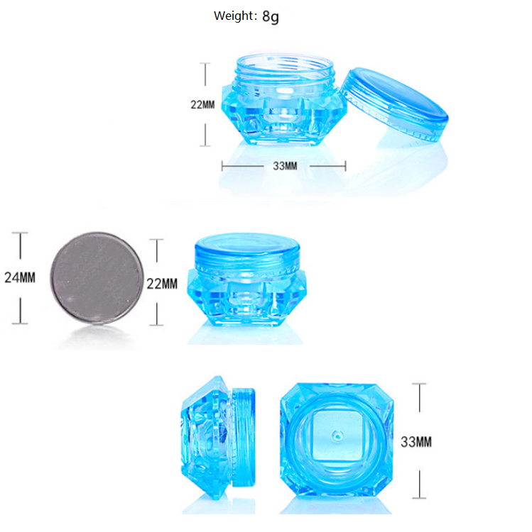 Accueil 3g / 5g boîte de crème pour le visage en forme de diamant essai de bouteille de crème Bouteilles d'emballage petite bouteille d'échantillon emballage de cosmétiques bouteille de sous-emballage LT330