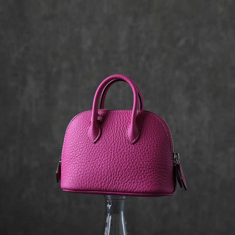 Wallets Women's Small Shoulder Bag Genuine Leather Mini Shell Handbag Cute Fashion Crossbody Bags Luxury Design Cowhide Purse With Chain Y2303