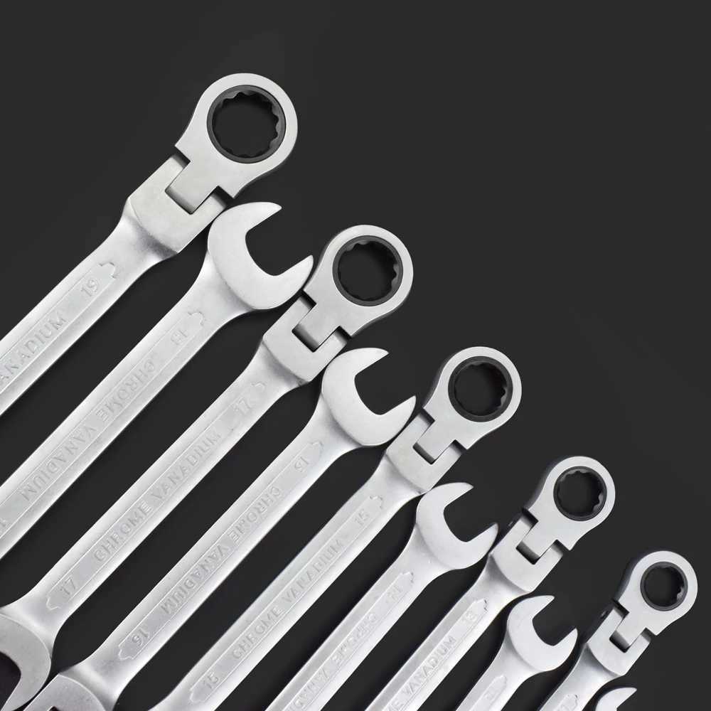 PC Combination Ratchet Wrench with Flexible Head Dualpurpose Ratchet Tool Ratchet Combination Set Car Hand Tools