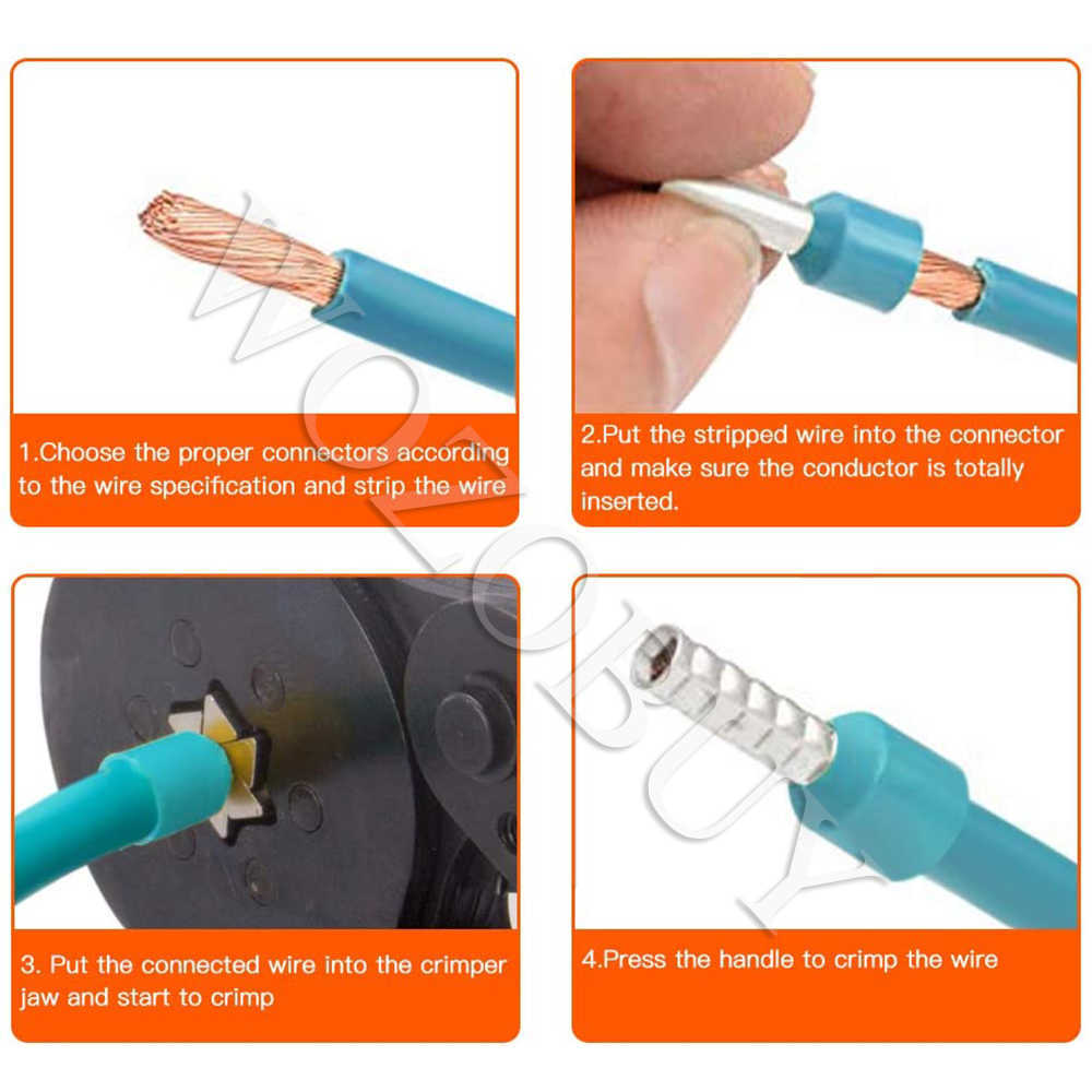 Kit d'outils de sertissage de virole avec bornes de viroles WOZOBUY Pince à sertir à cliquet autoréglable pour connecteurs de fils électriques