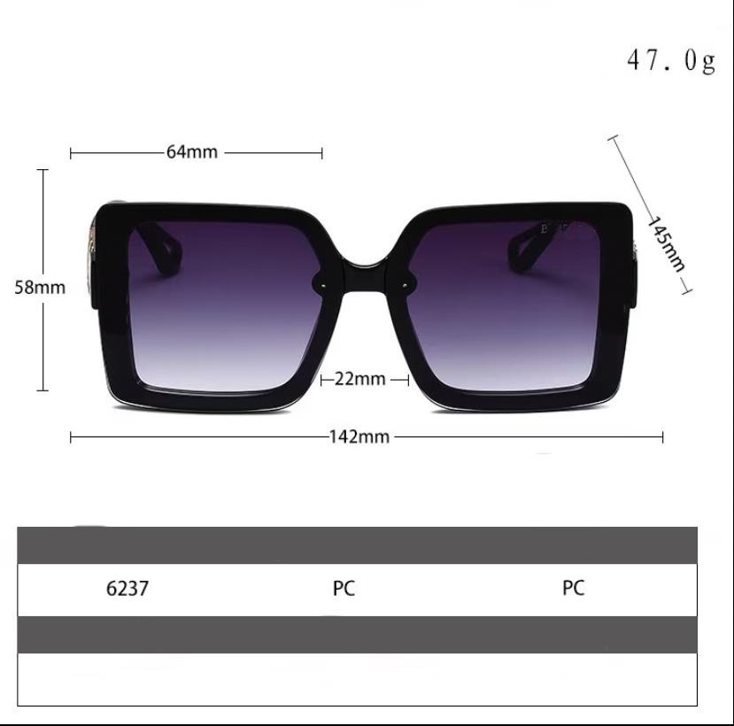 Europejskie i amerykańskie projektantki mężczyzn i kobiet 6237 okulary ochrony przeciwsłonecznej PU 6237