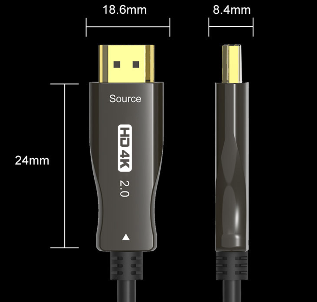 Fiberoptisk HDMI 2.0 -kabel 4K 60Hz 18Gbps Ultra High Speed ​​HDR HDMI Male till hane för HD TV -projektor Monitor 10m 15m 20m 30m 40m 50m