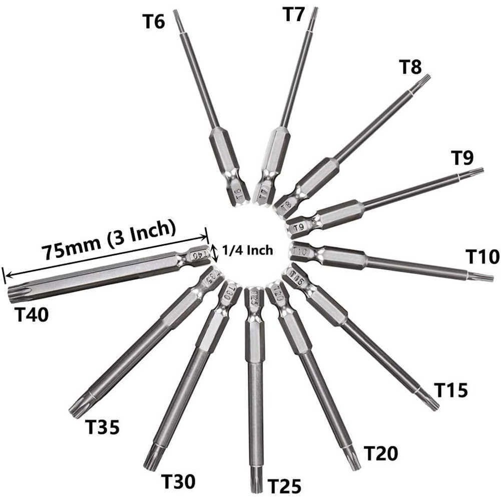 Pcs Hex Bits Driver Tamper Proof Security Drill Magnetic Bit Set Torx Screwdriver Flat Head FFC High Quality mm