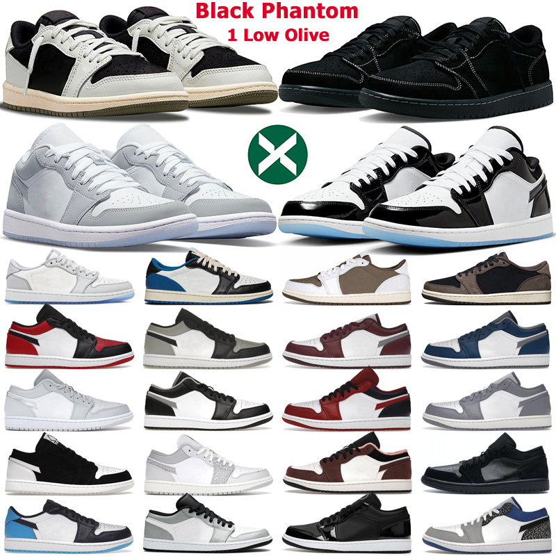 2023 1 low basketball shoes men women 1s lows Black Phantom Olive Reverse Mocha Concord Wolf Grey True Blue Bred Shadow Toe mens trainers outdoor sports sneakers