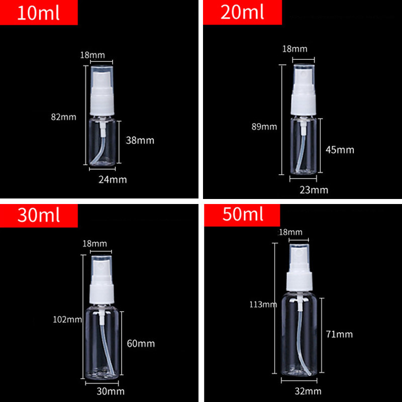 Perfume Bottle 15/20/30/50/100ml Empty Plastic Spray Bottles for Transparent Vaporizer Sprayer Refillable Bottles Perfume Bottle Atomizer 230323