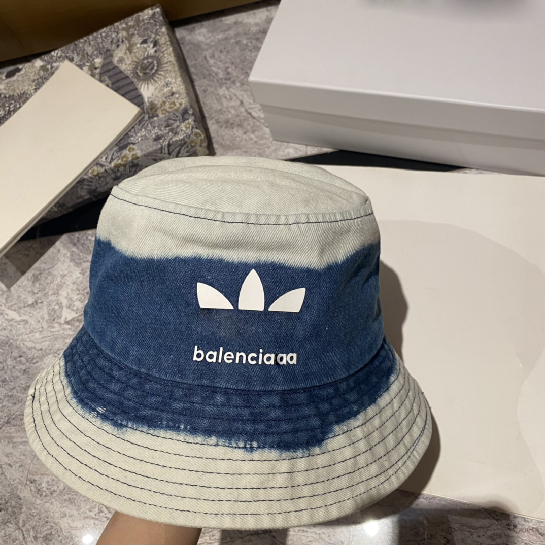 Cappelli da pescatore firmati le vacanze estive da donna Protezione solare da uomo Moda da viaggio uomo Materiale denim Colore sfumato Lettera Stampa cappello a secchiello