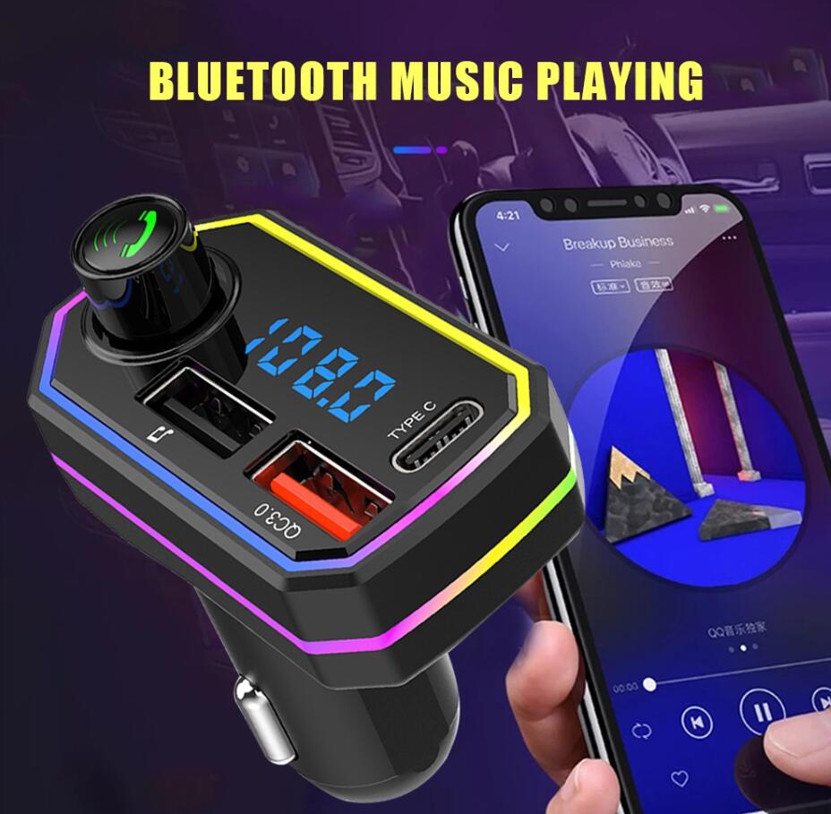 Récepteur audio mains libres voiture sans fil Bluetooth QC3.0 double USB C type-c PD chargeur rapide voiture MP3 transmetteur FM lecteur de musique MP3 P6 M35