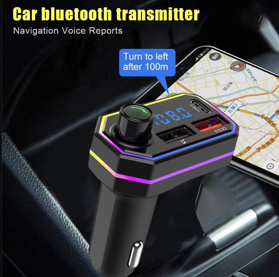 Récepteur audio mains libres voiture sans fil Bluetooth QC3.0 double USB C type-c PD chargeur rapide voiture MP3 transmetteur FM lecteur de musique MP3 P6 M35