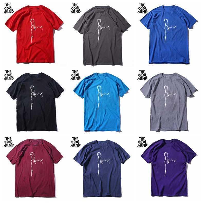 T-shirts pour hommes COOLMIND Top Qualité 100% Coton Lovely Cat Print Hommes T Shirt Casual Loose Men Tshirt o-cou Tricoté t-shirt Male Men Tee Shirt W0322