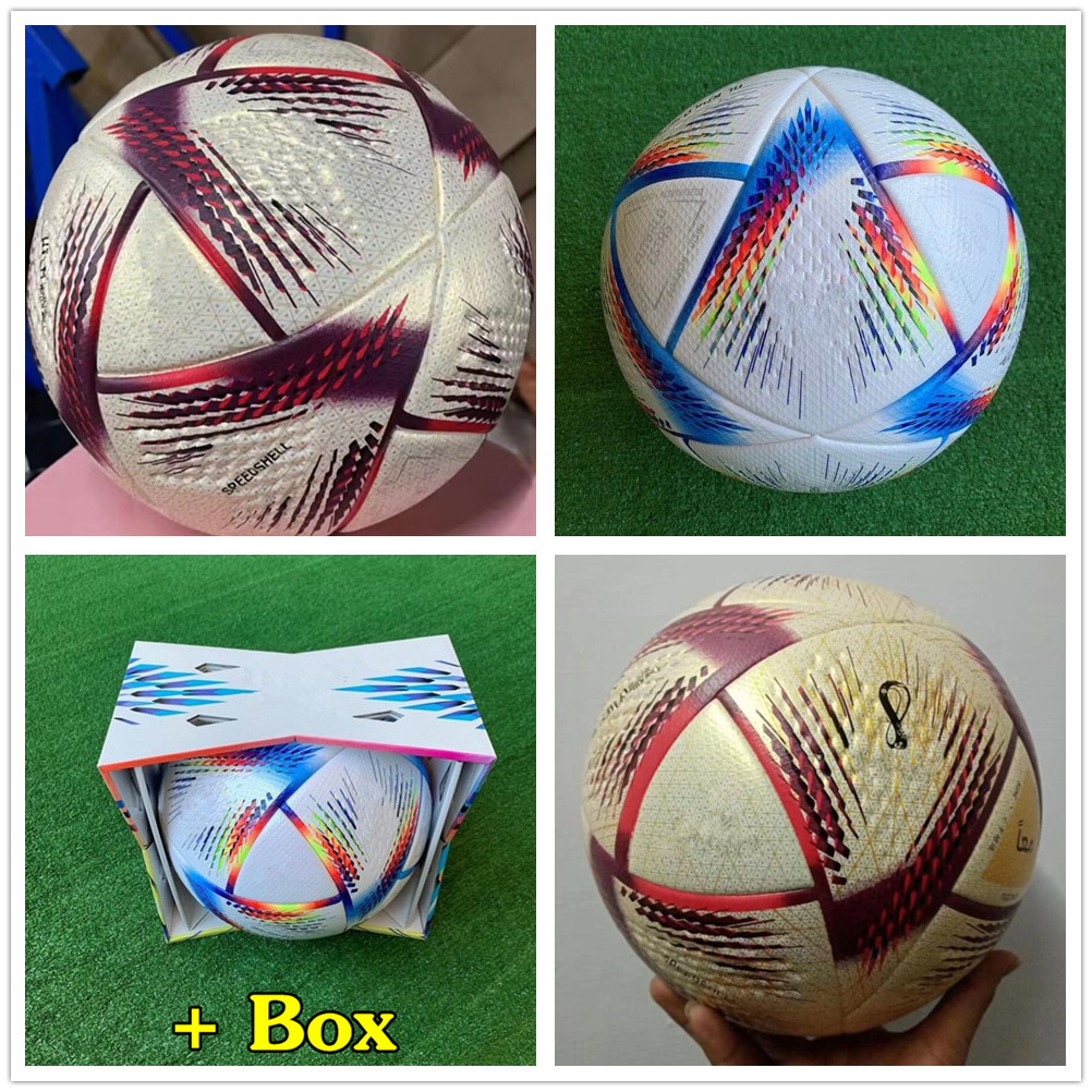 NYTT VM 2022 Soccer Ball Size 5 High-klass Nice Match Football Ship The Balls Without Air