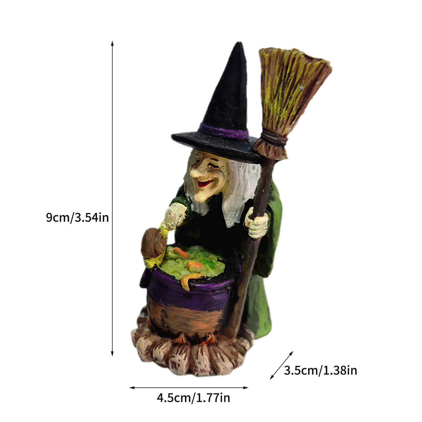 Objetos decorativos Figuras Mini Mini Mini Mini Mini Wizard and Witch Decoraciones de mesa de arena Ornamento de escritorio para fiestas de Halloween Decoración del hogar W0322