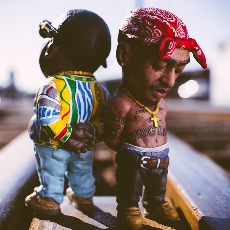 Mini harts ornament hiphop rolig rappare bro figur set för hem inomhus skulpturer dekorationer fest