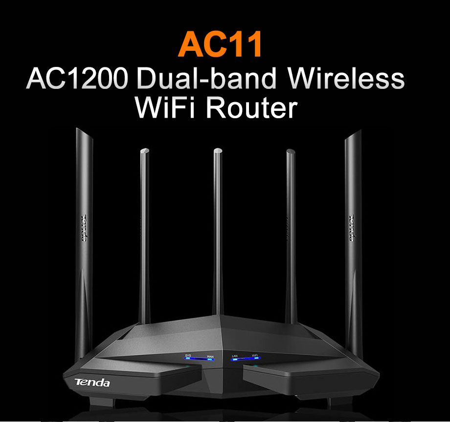 AC11 AC1200 WLAN-Router Gigabit 2,4 G 5 GHz Dualband 1167 Mbit/s Wireless-Netzwerk-WLAN-Repeater mit 5 High-Gain-Antennen