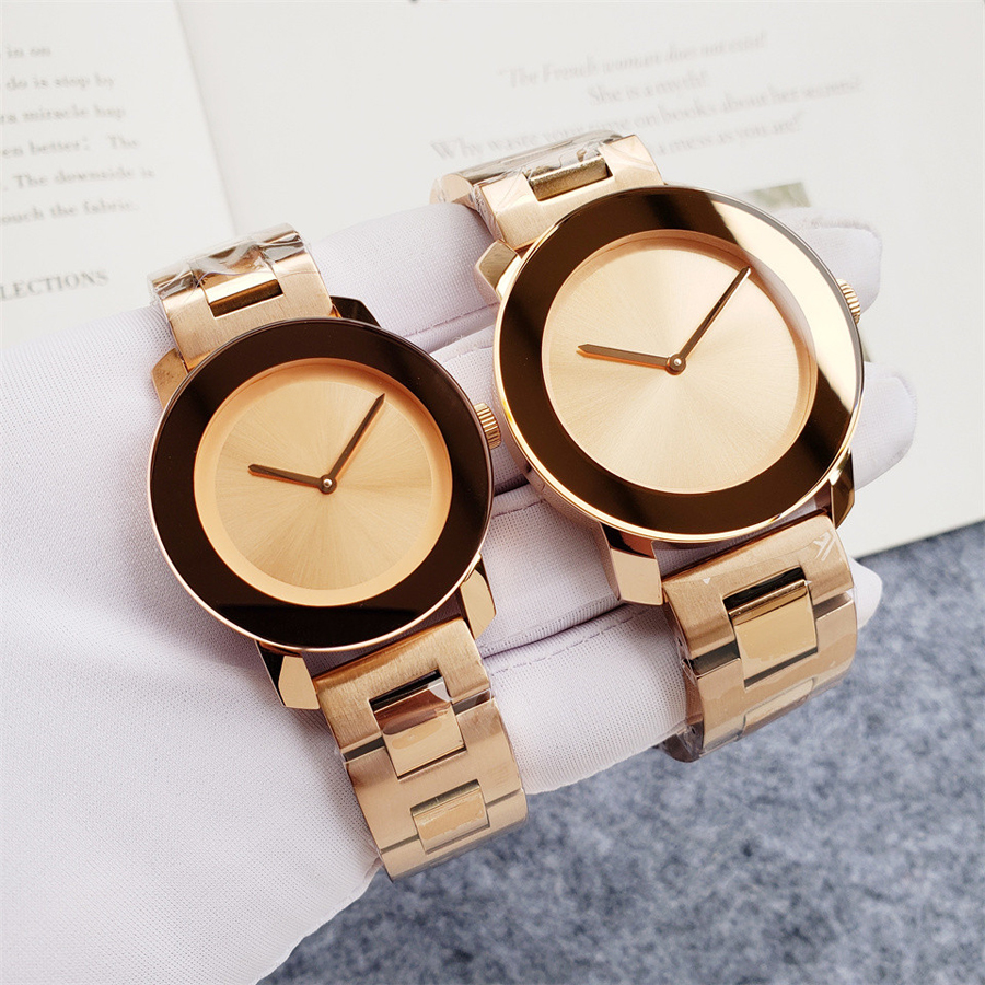 Fashion Full Brand Wrist Watches Man Woman Couple's Lover's Stainless Steel Metal Band Luxury AAA Clock MV12