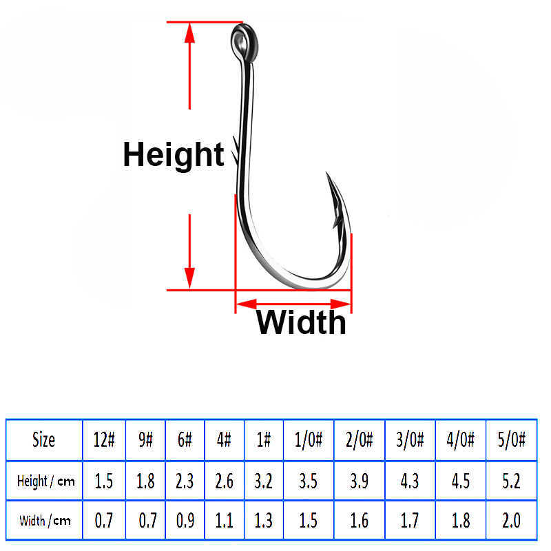 Ami da pesca 50 pz / scatola Ami da pesca in acciaio ad alto tenore di carbonio spinato Verme di mare Carpa Set di ganci a cerchio singolo Accessori la pesca a mosca Attrezzatura da pesca P230317