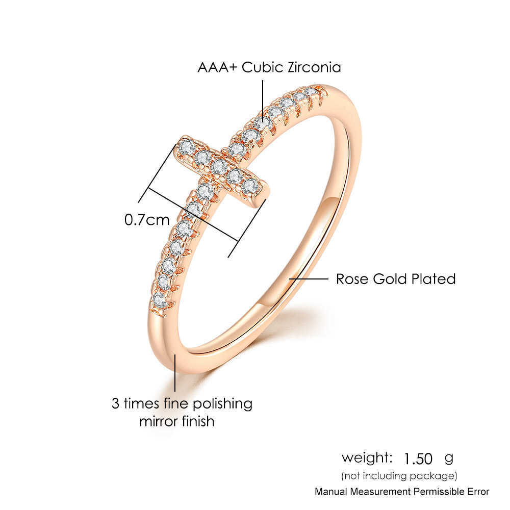 Bandringar personlighet korsa tunna ringar för kvinnor koreanska mode mikro pante crystal cz tum ring smycken bröllopstillbehör gåva R715 AA230323