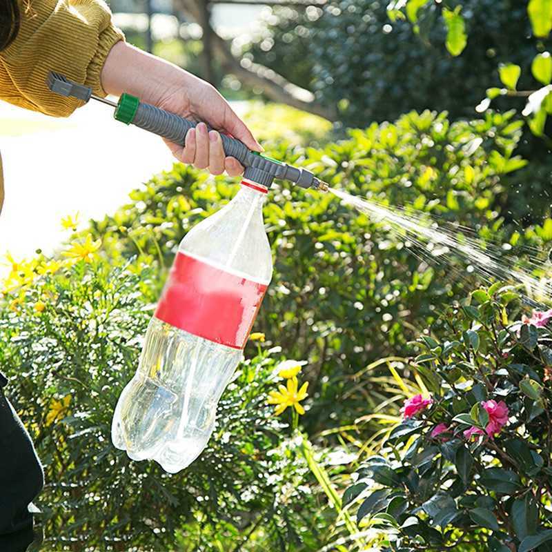 Sprayers High Pressure Air Pump Manual Sprayer Adjustable Drink Bottle Spray Head Nozzle Garden Watering Tool for Home P230310