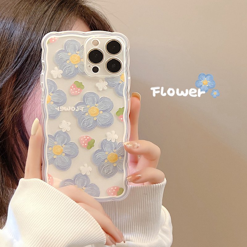 Cute Cartoon Flower Case na iPhone 14 13 12 11 Pro Max Mini X XR XS 8 7 Plus SE 2022 Faly Shockproof Miękka silikonowa pokrywa silikonowa