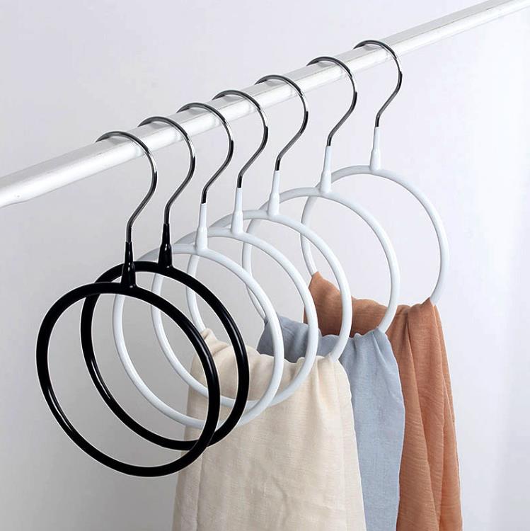 100st förvaringsställ metall Silk Scarf Hanger Round Ring Organizer Toroidal Circle Garment Belt Tie Handduk Hylla Hållare SN4110