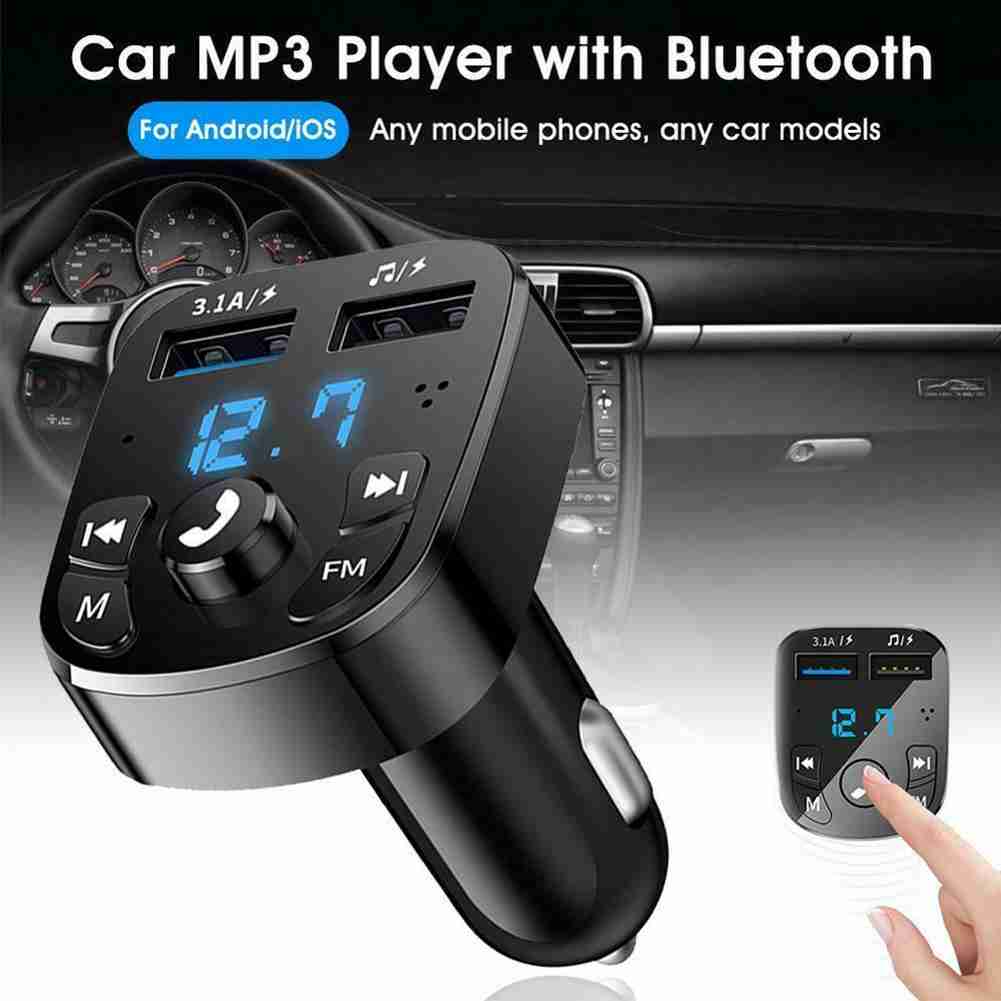 Bluetooth-совместимый с FM-передатчиком автомобиля Carp Card Card Carmer Quick 3.0 Dual USB-вольтметр Aux 24 В 24 В.