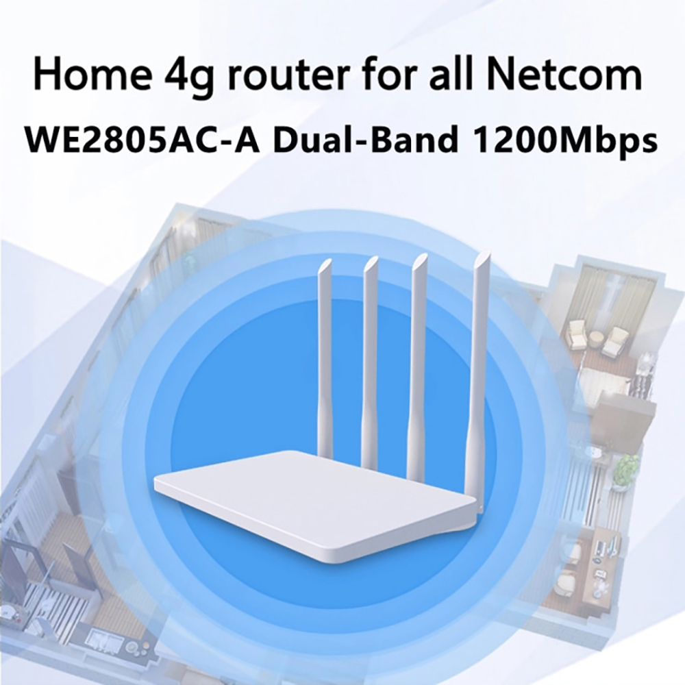 4G LTE Wireless Router 1200Mbps Gigabit Router WiFi Dual Band With SIM Card Slot WAN LAN Wifi Router 4G Hotspot 40 user