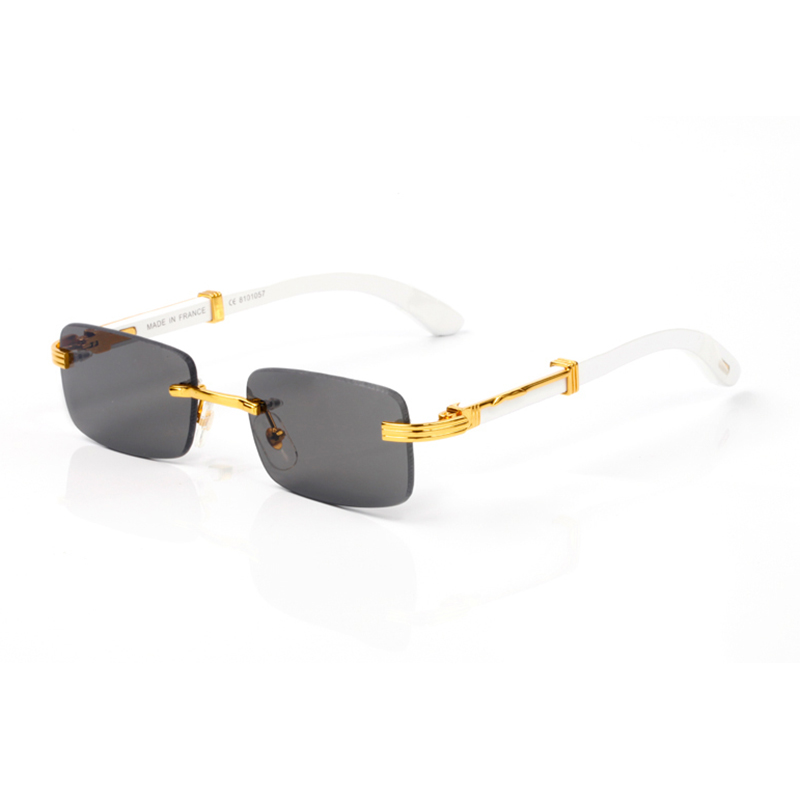 Mens Designer نظارات شمسية مستقطبة المرأة الإطار البصري Carti Glases Rimless Gold Metal Buffalo Horn Classes Eyeglasses Occhiali Lunettes de Soleil
