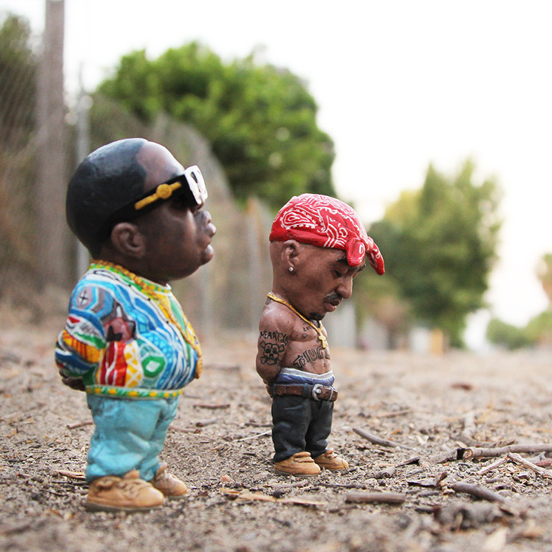 Mini harts ornament hiphop rolig rappare bro figur set för hem inomhus skulpturer dekorationer fest