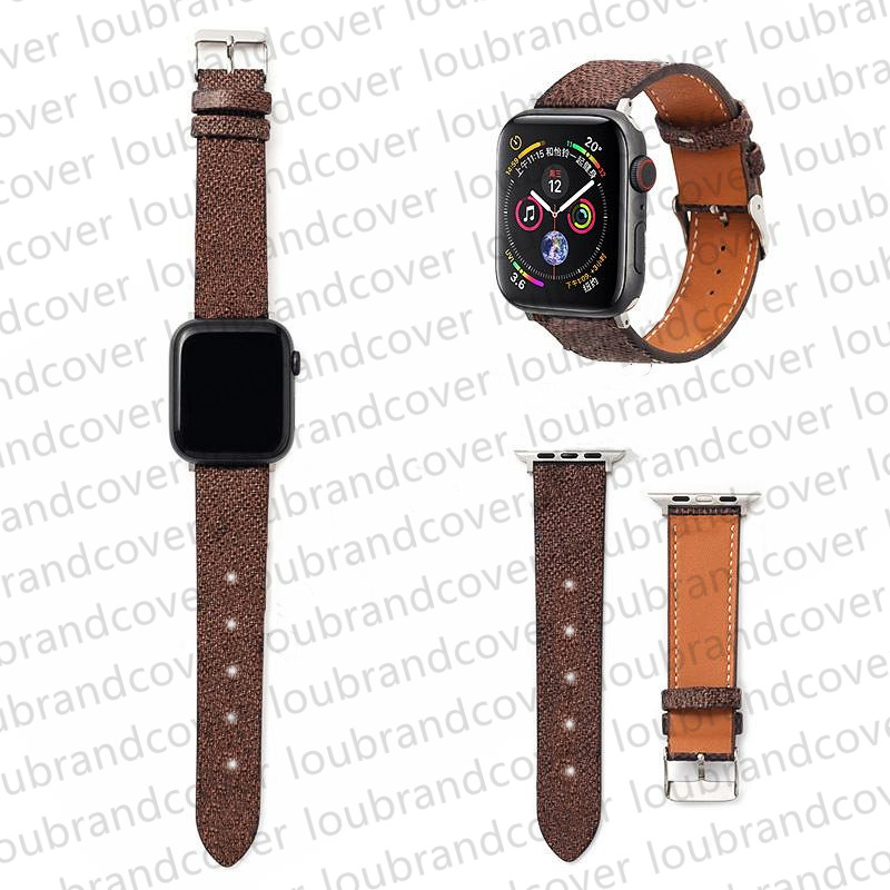 Designer-Uhrenarmband aus Leder für Apple Watch Band 49 mm 38 mm 42 mm 44 mm 45 mm iwatch Serie 8 9 4 5 6 7 Riemen Armband Original Monogramm Letter Print AP Watchbands