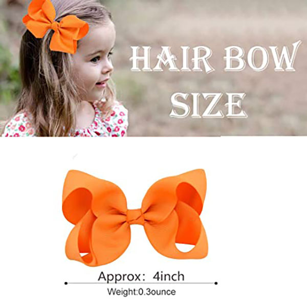 Hair Bows for Girls 4" Big Boutique Bow Alligator Clips Grosgrain Ribbon Hair Accessories Toddlers Kids Teens