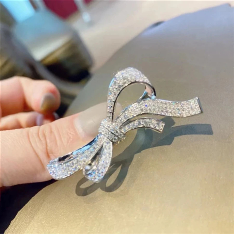 BOWNOT DIDER RING AAAAA ZIRCON 925 STERLING SLATER TAGAGEM BARGA RINGS PARA MULHERES BRIDAL BINDERNHY PARTY JEWELRY GIFT