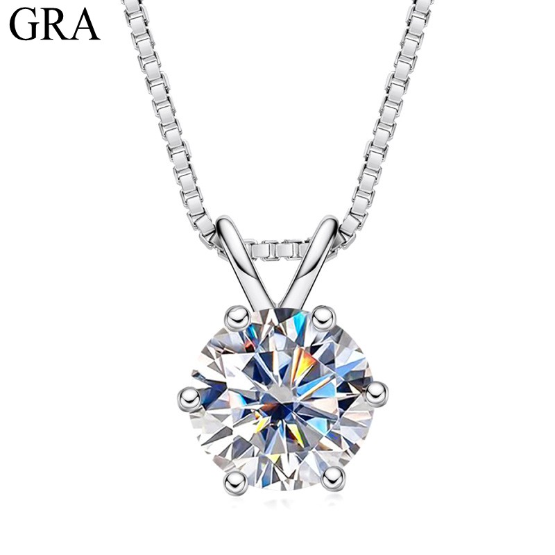 Charm 1/2/3Ct D Color Moissanite Pendant Pass Diamond Test 925 Sterling Silver Party Wedding Pendants Necklace For Women Jewelry