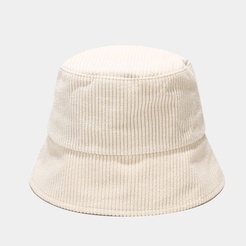 Unisex Corduroy Bucket Hat Casual Fishing Outdoor Cap Sunscreen Solid Color Fisherman Hat For Women Gorras HCS258