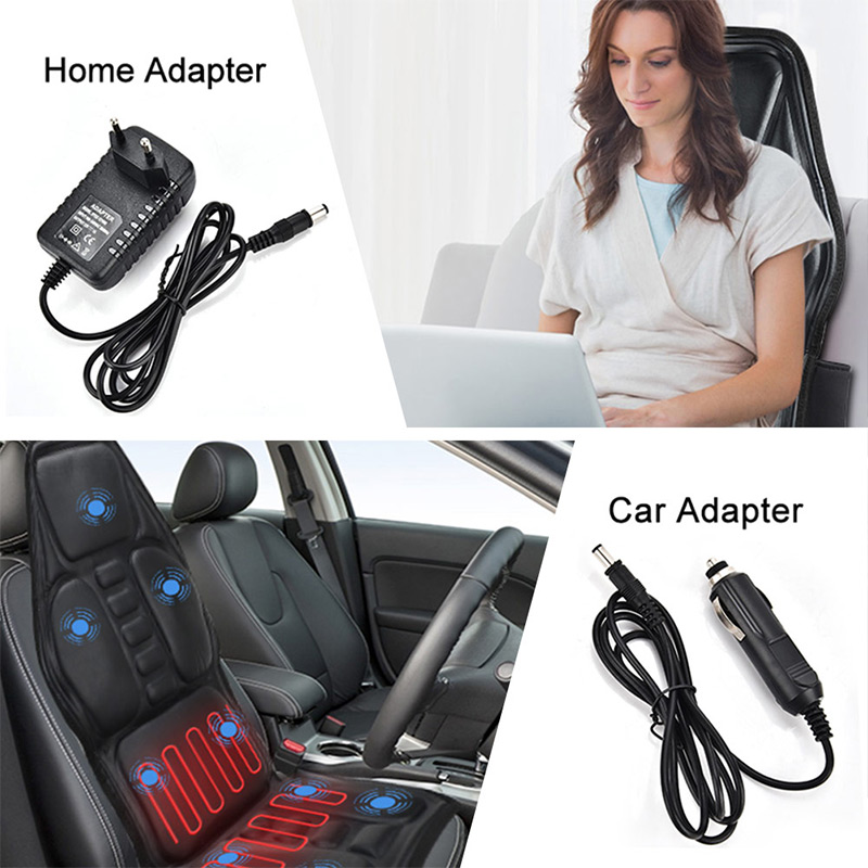 122436V Electric Car Seat Massage Cushion Homeuse Värme Massage Cervical Neck Back Hips Ben Hushållens stol Massager Pu Leath5433167