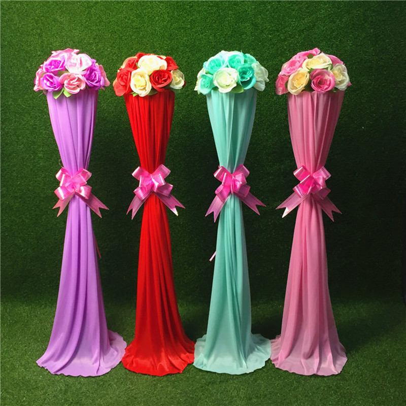 4 piezas de decoración de bodas centros de mesa artificiales rosa flores ball ball set event event guía de apertura de la columna decoración de la columna accesorios