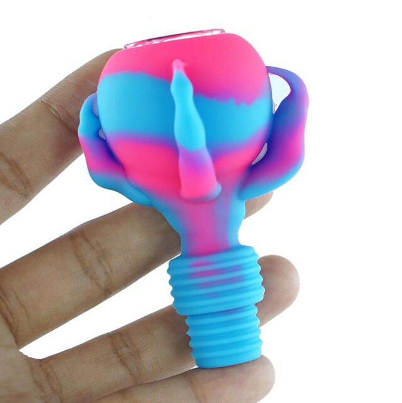 Smoking Colorful Silicone Claws Shape 14MM 18MM Male Joint Dual Uses Dry Herb Tobacco Spoon Multihole Filter Bowl Oil Rigs Portable Bong DownStem Cigarette Holder