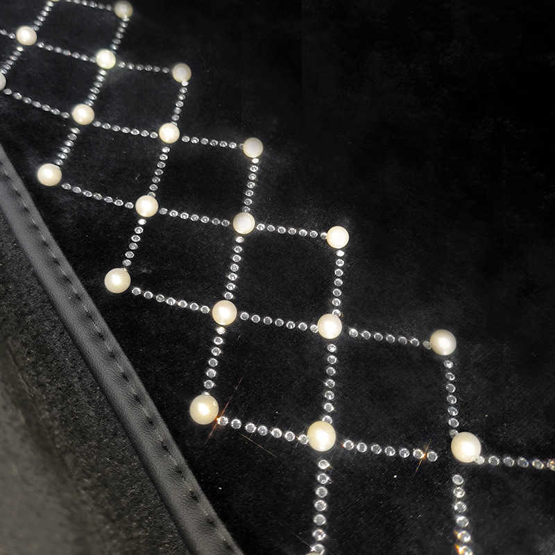 Neue Mode Perle Diamant Raute Trim Auto Fußmatten Eis Seide Mesh Stoff Universelle Wasserdichte Auto Fuß Pads Anti Slip auto Teppiche
