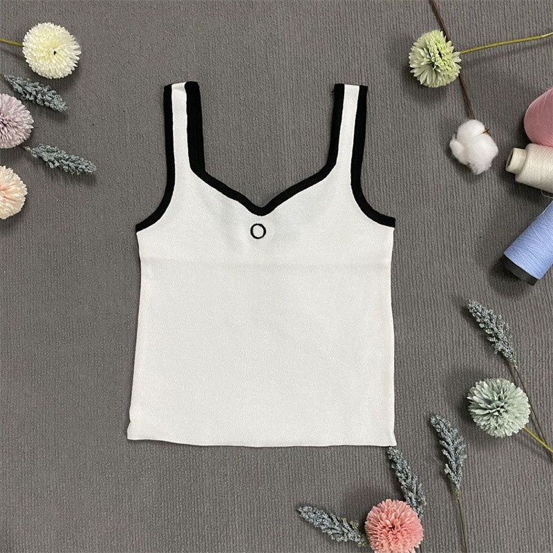Womens Knit Tanks Ladies Top Brand Cotton Sexy Sport Vest Camisole Letter Sleeveless Knitted Top