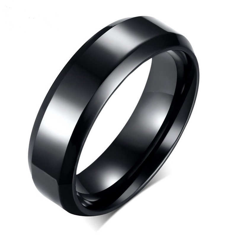 Band Einfach glatt Schwarz/3 Farben Titanring für Männer Eheringe für Frauen AA230323