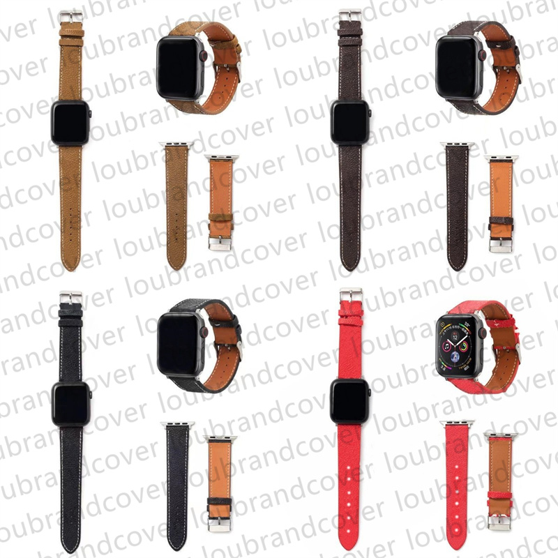Кожаные дизайнерские ремешки для часов для Apple Watch Band 49 мм 38 мм 42 мм 44 мм 45 мм серии iwatch 8 9 4 5 6 7 браслет с ремешками оригинальные монограммы с буквенным принтом AP ремешки для часов